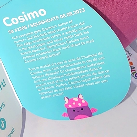 COSIMO 🍄 Mushroom Bat Legendary Collection Original Squishmallow by Kelly Toy - Picture 4 of 8